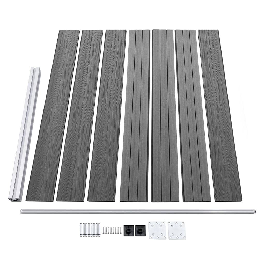 Ensemble de panneau de clôture WPC Gris 699 x 146 cm - PANGIVO - Image 5