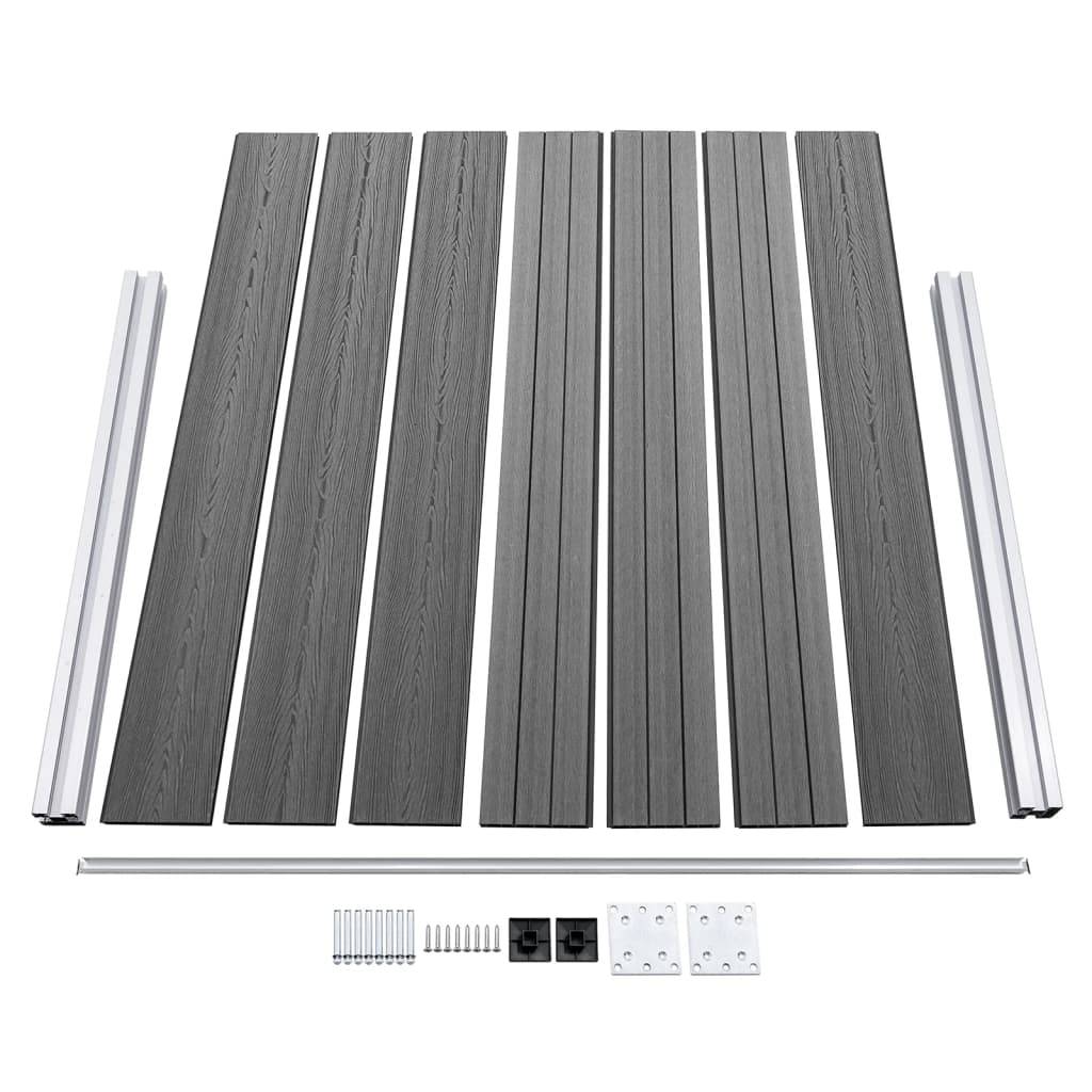 Ensemble de panneau de clôture WPC Gris 699 x 146 cm - PANGIVO - Image 6