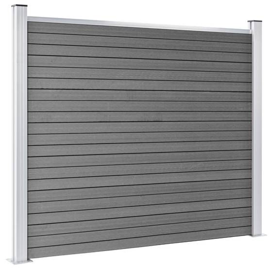 Ensemble de panneau de clôture WPC Gris 699 x 146 cm - PANGIVO - Image 4