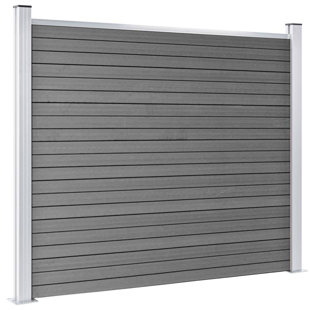 Ensemble de panneau de clôture WPC Gris 699 x 146 cm - PANGIVO - Image 4