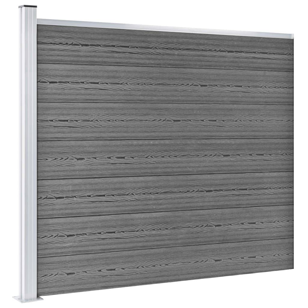 Ensemble de panneau de clôture WPC Gris 699 x 146 cm - PANGIVO - Image 3