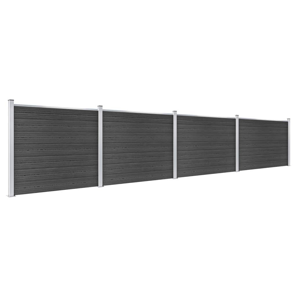 Ensemble de panneau de clôture WPC Gris 699 x 146 cm - PANGIVO - Image 2