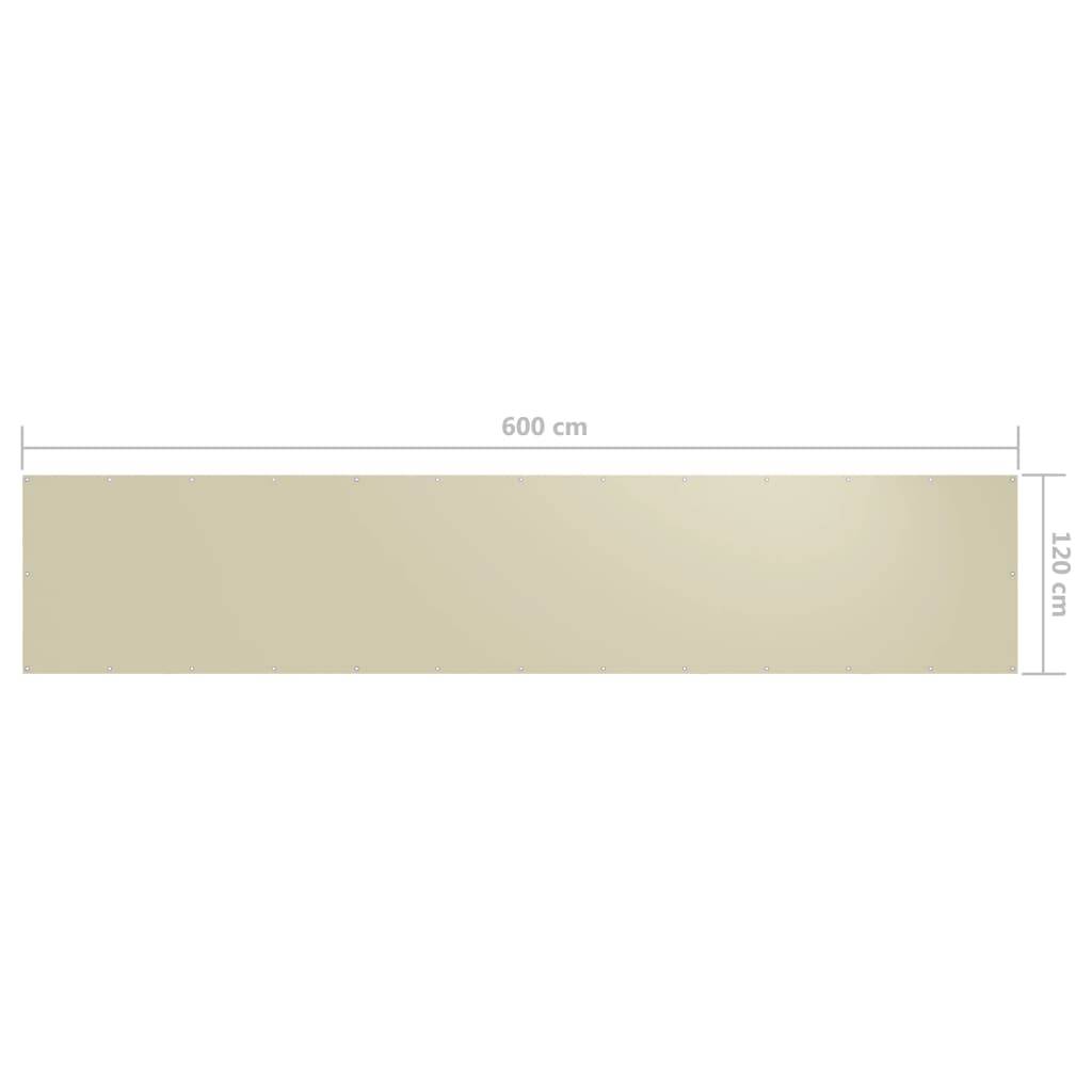 Helloshop26 - Écran de balcon brise pare vue protection confidentialité 120 x 600 cm tissu oxford crème - Imagen 5