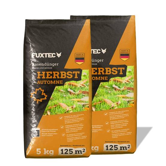 FUXTEC - Engrais gazon automne FUXTEC FX-RDH10 potassium 2x sacs 5 kg pour 500 m2 granulés solubles fabrication allemande - Image 1