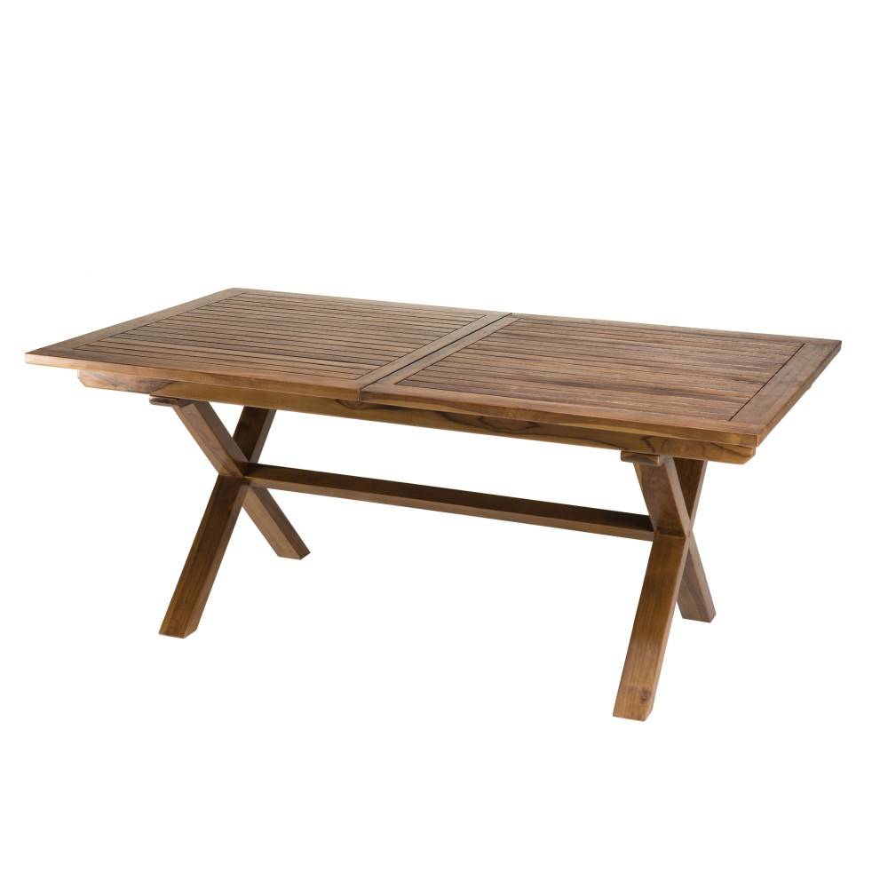 Macabane - MAEVA - Ensemble de jardin bois teck huilé table 180*240 et 6 chaises - Imagen 3