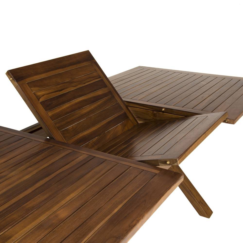 Macabane - MAEVA - Ensemble de jardin bois teck huilé table 180*240 et 6 chaises - Imagen 4