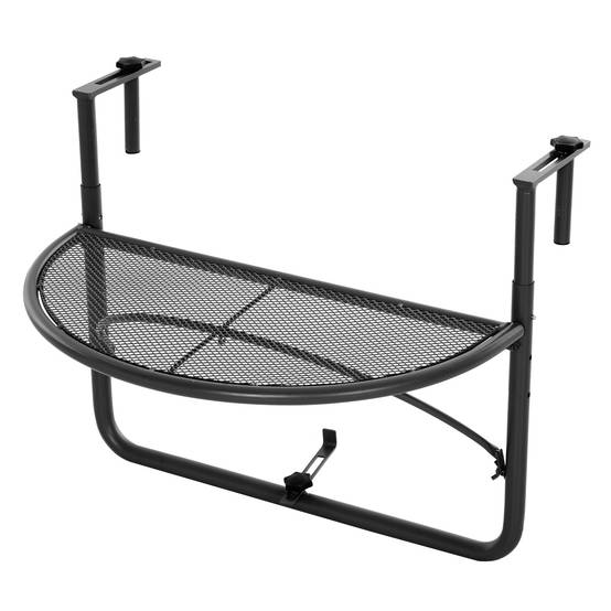 Table suspendue demi-ronde métal Ø30cm, hauteur ajustable pour balcon - Image 1