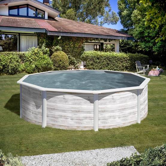 Gre Pools - Piscine ronde acier Ø3,70m x H: 1,22m - Imitation bois Nordique Gre Pools - Image 2