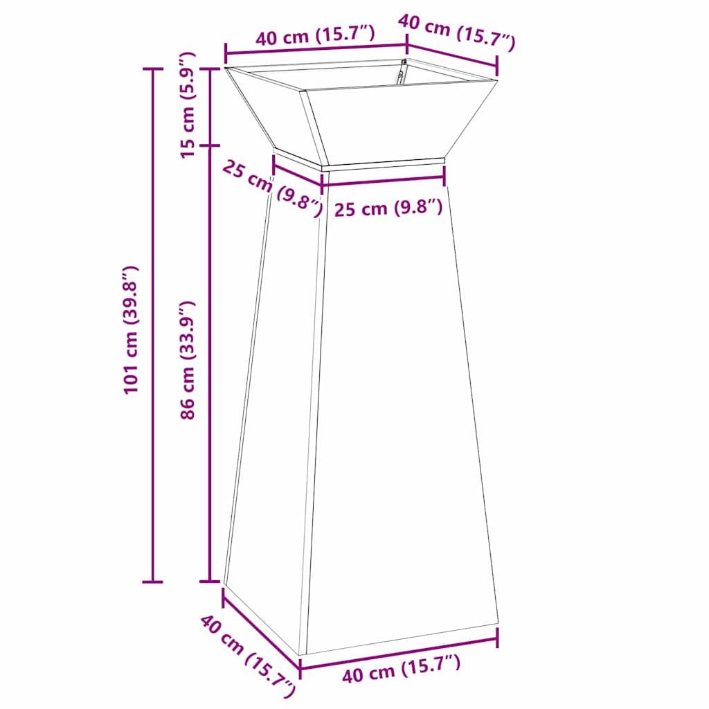 ComfortXL - Duo de Pots de Fleurs Hauts Forme Pilier 100cm, Bac Jardinière en Acier pour Extérieur Argenté – ComfortXL Outdoor Living - Image 10