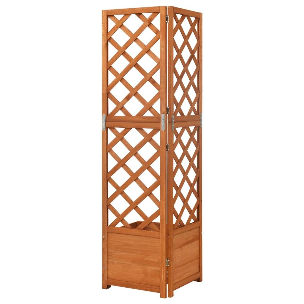 Helloshop26 - Jardinière d'angle en treillis 40 x 40 x 150cm bois de sapin massif - Imagen 3