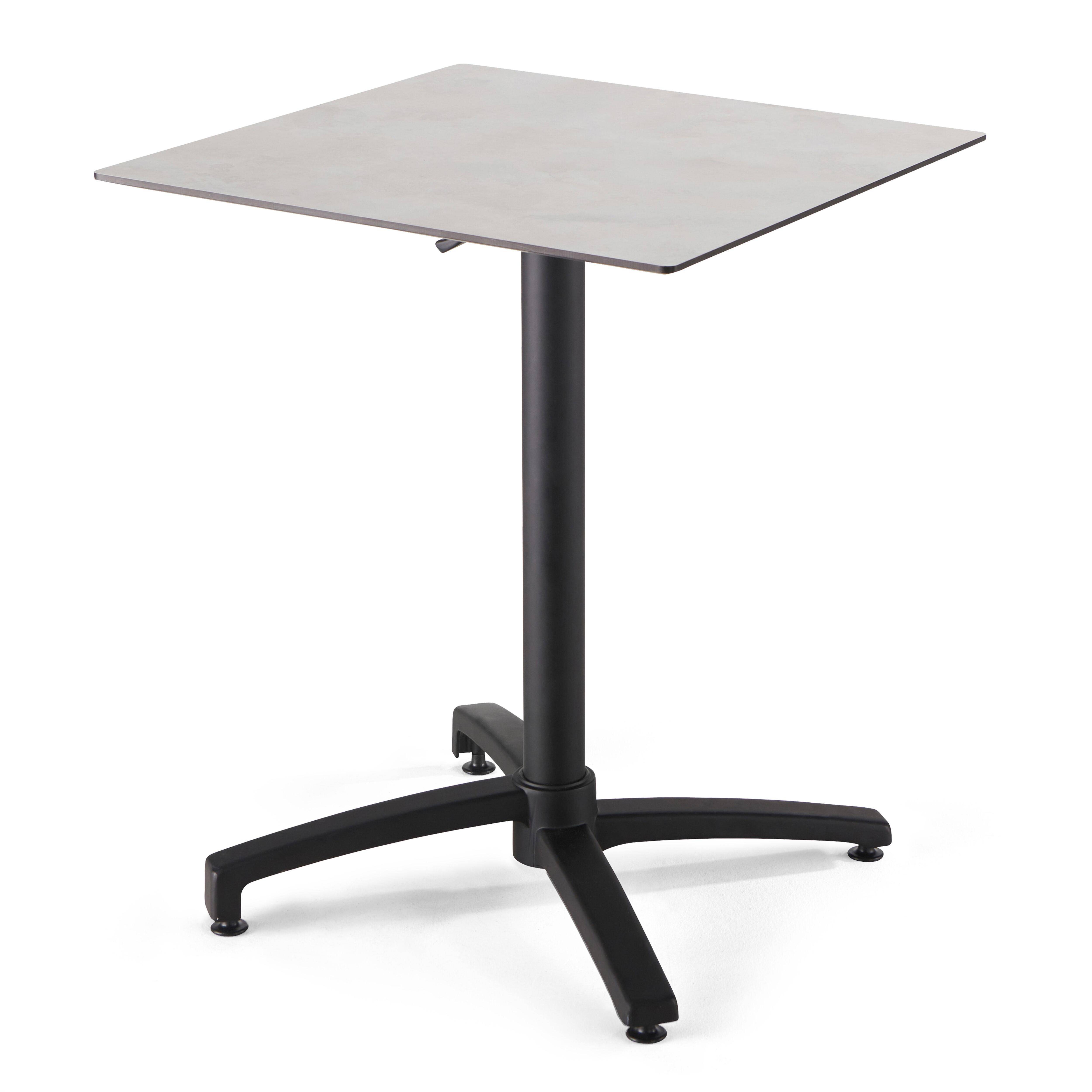 Oviala - Ensemble table 60 cm gris clair et 4 fauteuils en métal taupe - Oviala - Imagen 2