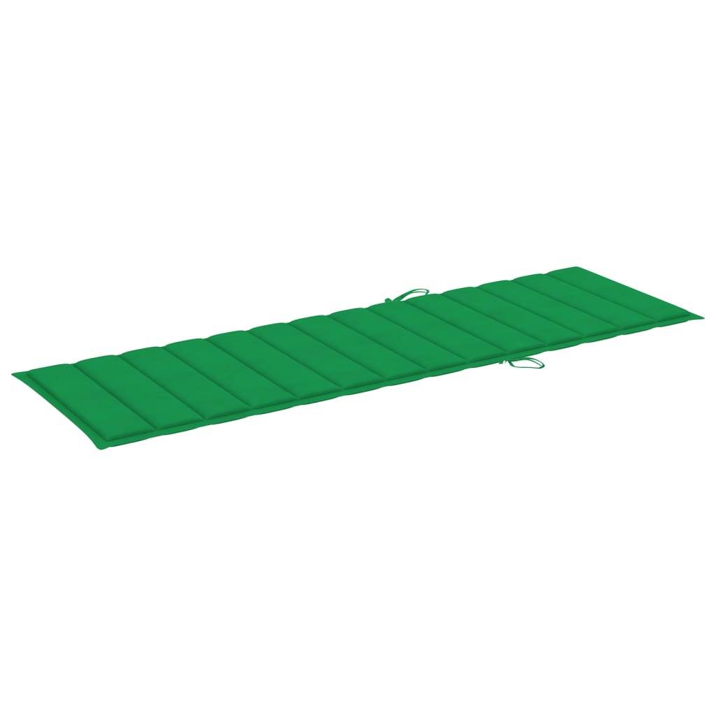 Helloshop26 - Transat chaise longue bain de soleil lit de jardin terrasse meuble d'extérieur avec coussin vert bois de pin imprégné - Imagen 6