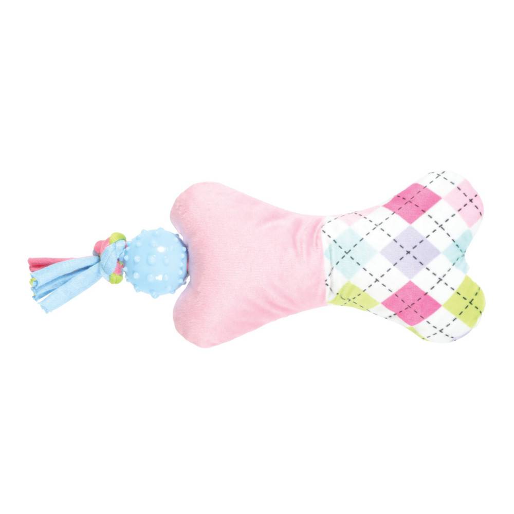 Animallparadise - animallparadise - Peluche Tiny os rose balle TPR 19 cm jouet pour chiots - Imagen 1