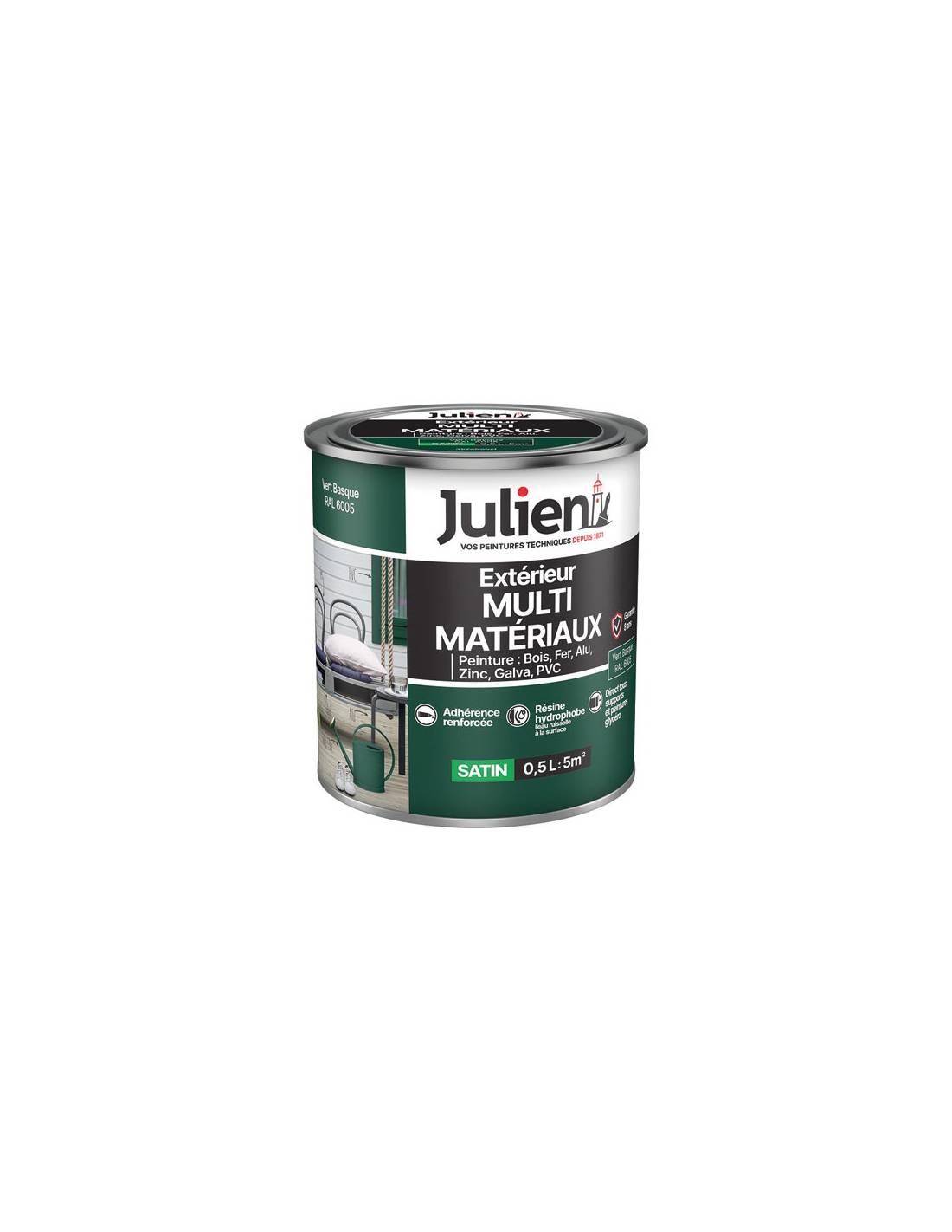 Julien - Peinture Multimateriaux Vert Basque 05 L - Julien