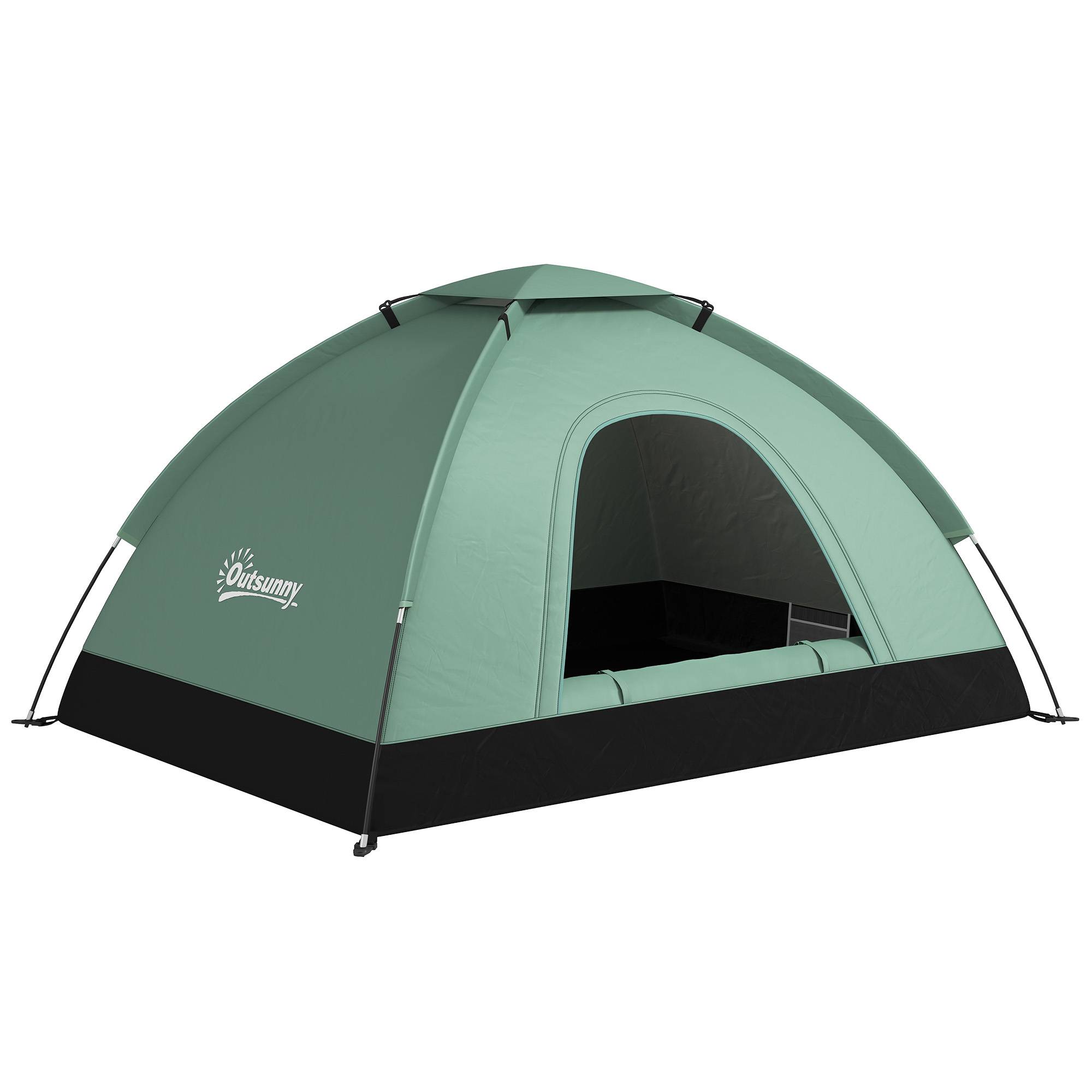 ComfortXL - Tente camping 2 personnes dôme polyester vert foncé 206 x 185 x 120 cm randonnée légère avec sac de transport - Image 10