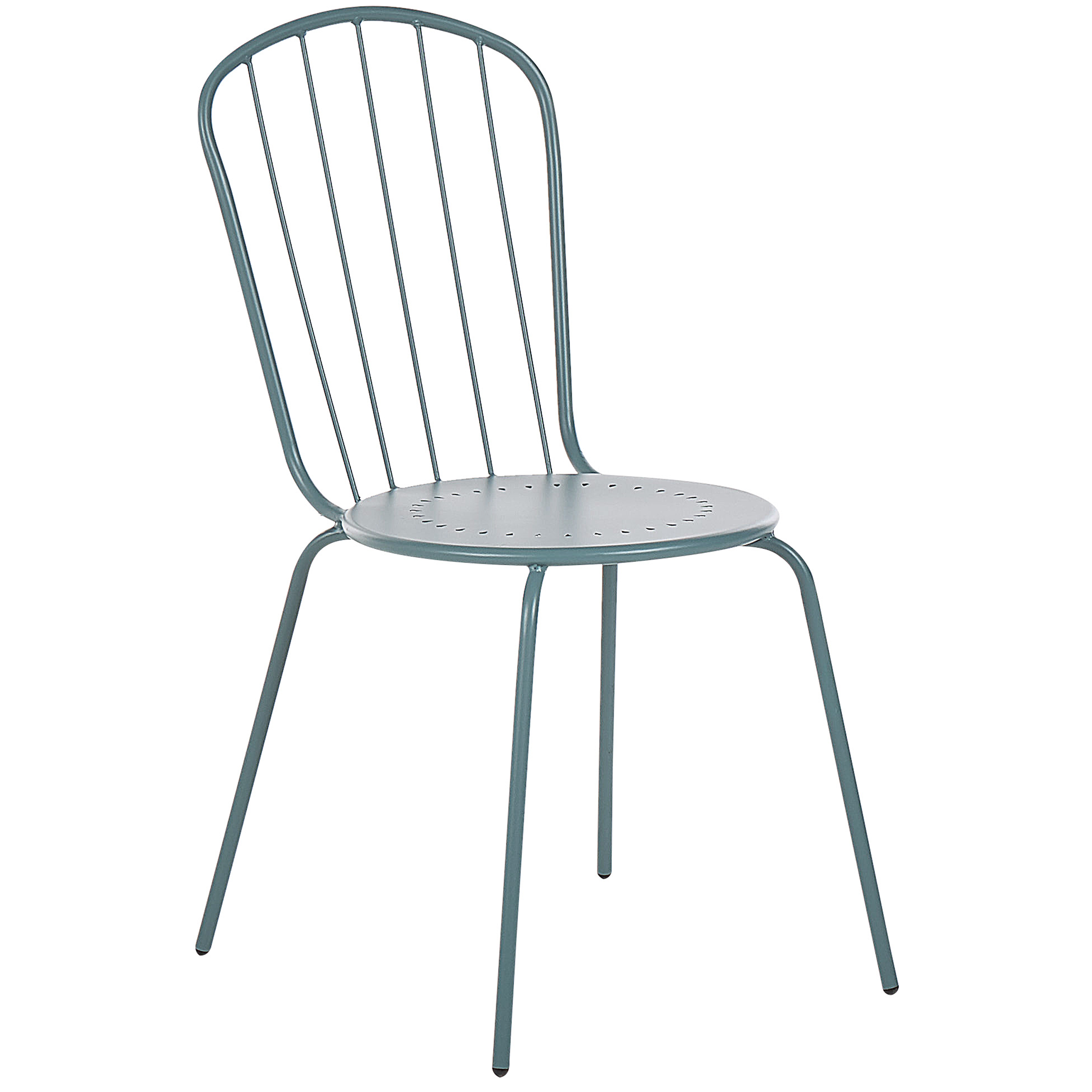 Beliani - Ensemble de Salle à Manger de Jardin Bleu en Acier Table Ovale avec 4 Chaises Pour Repas Convivial en Extérieur - Imagen 8