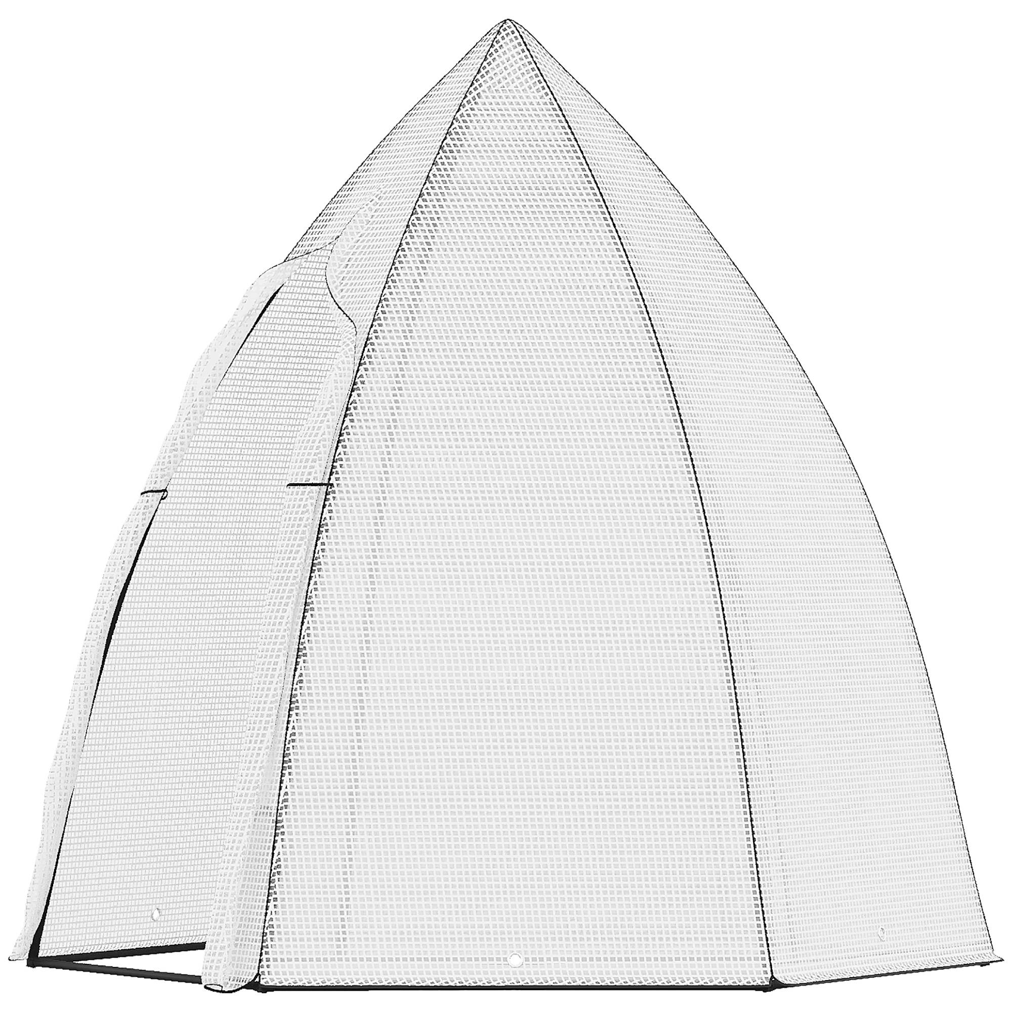 Tente hivernage métal PE pour plantes tropicales protection froid 160x140x180cm blanc - ComfortXL Outdoor Living - Image 2