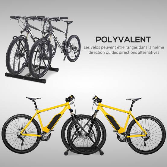 Râtelier pour 2 vélos acier noir 54 x 60 x 57 cm - PANGIVO - Image 6