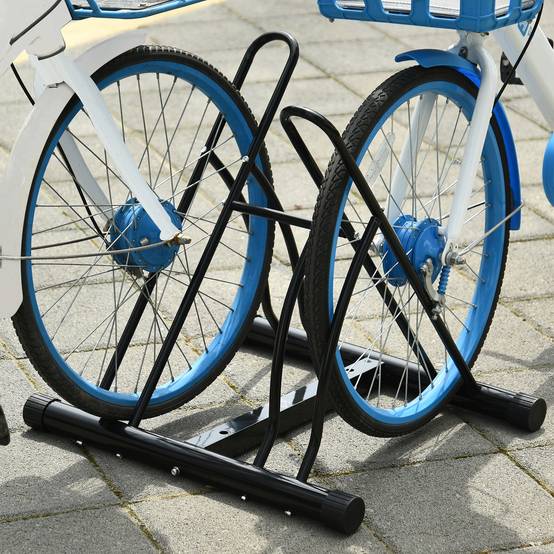 Râtelier pour 2 vélos acier noir 54 x 60 x 57 cm - PANGIVO - Image 3