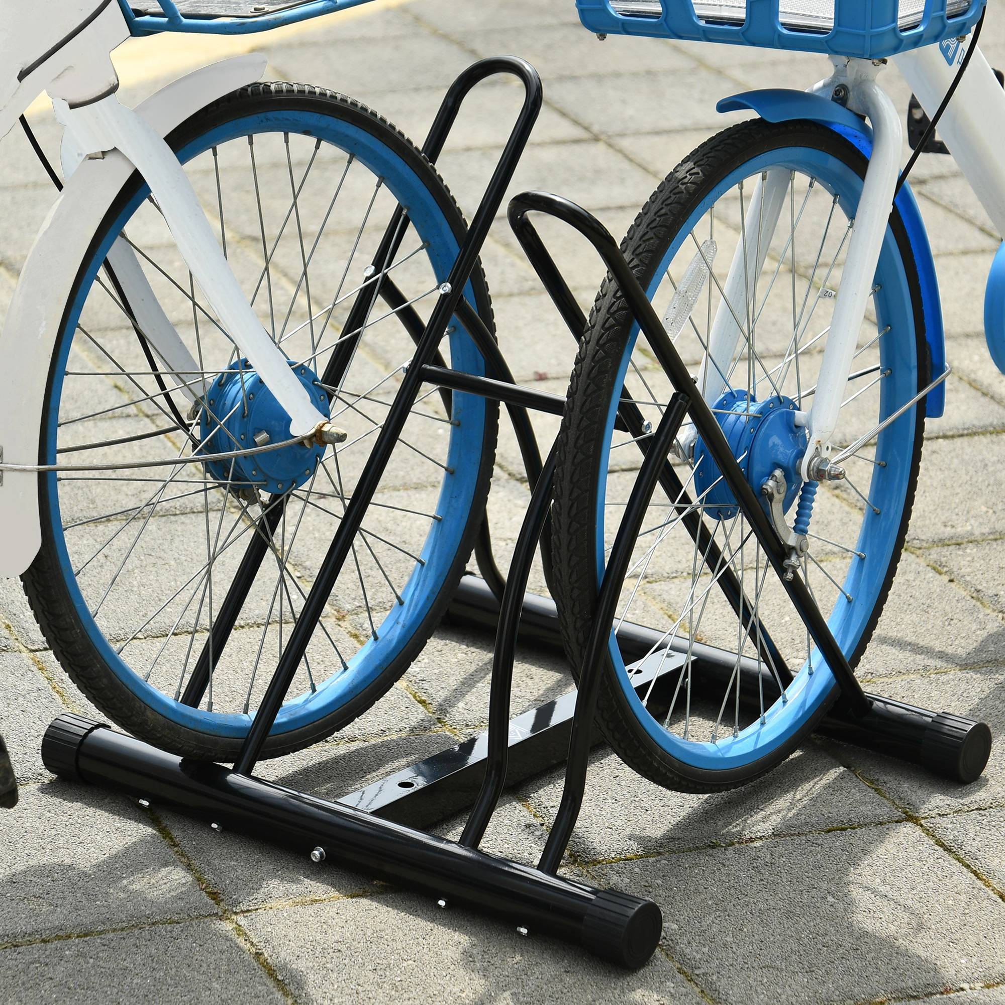 Râtelier pour 2 vélos acier noir 54 x 60 x 57 cm - PANGIVO - Image 3
