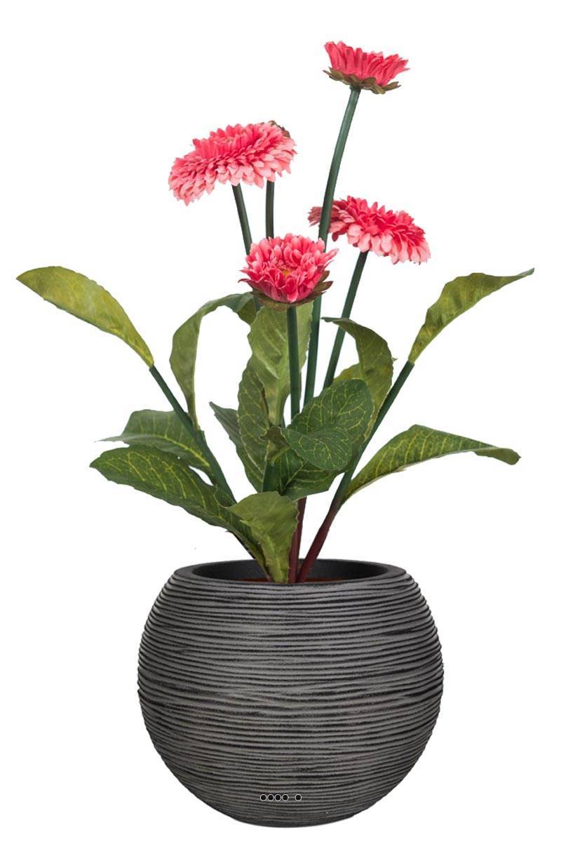 Artificielles - Bellis perennis, paquerettes artificielles en pot H 30 cm Rose soutenu - couleur: Rose soutenu - Imagen 2