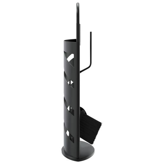 Set Serviteur de Cheminée Acier 5 Pièces pour Foyer Entretien du Feu 66 cm Noir - ComfortXL Outdoor Living - Image 5