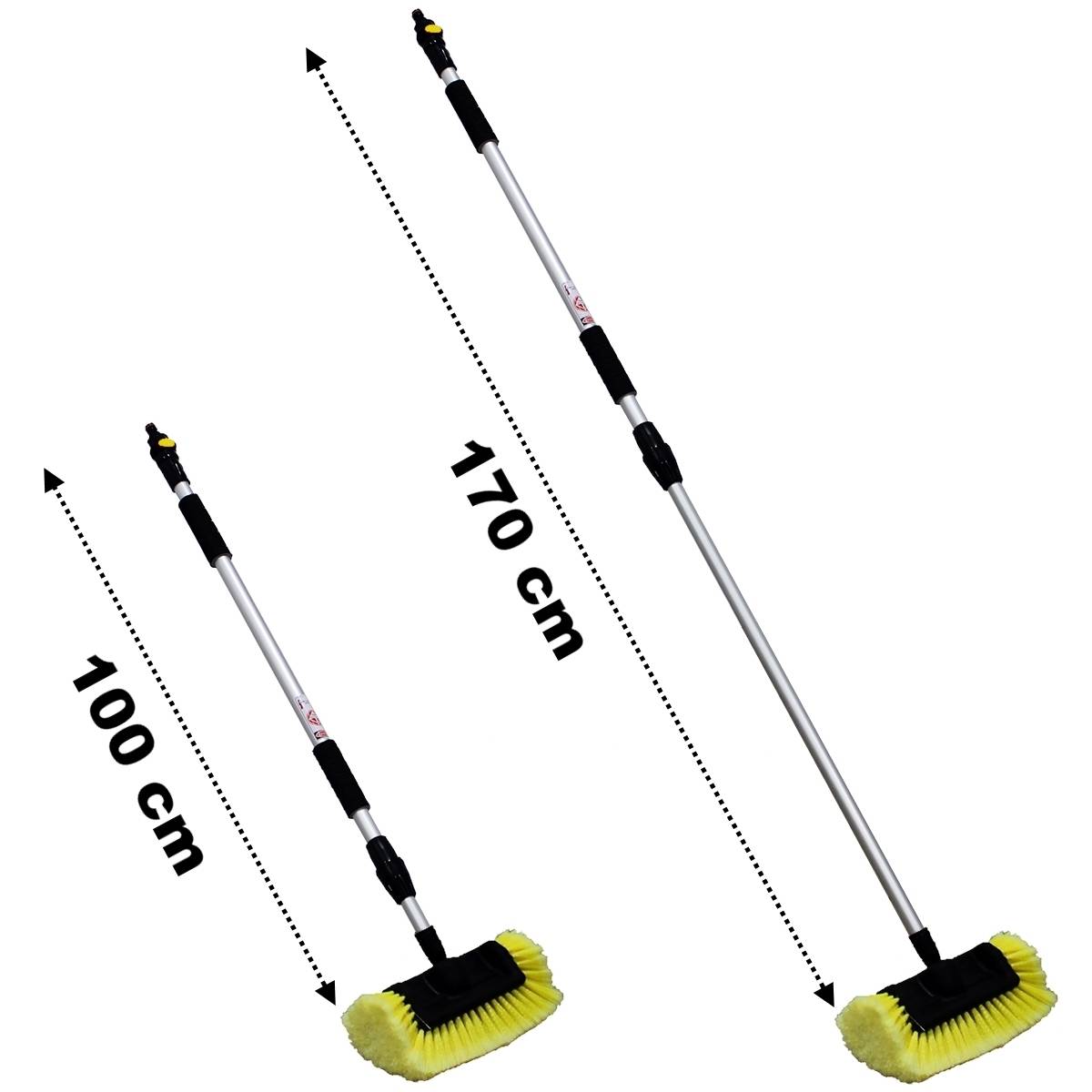 Gt Market - Balai brosse de lavage télescopique avec raccord tuyau - Longueur 1.70 mètres - GT MARKET - Imagen 2