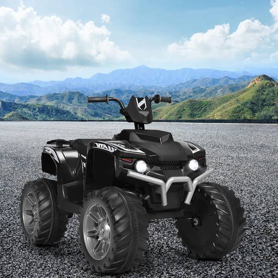 Quad Électrique 12V pour Enfants 3-7 Ans,104x67x74cm, pour Différents Terrains Noir - Image 6