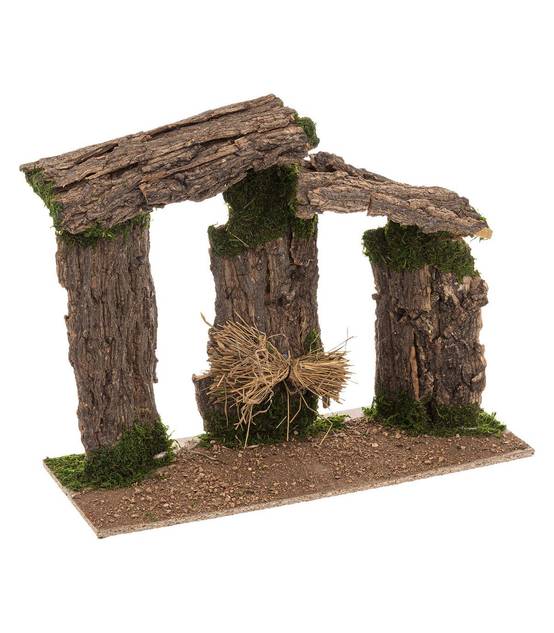 Crèche de noël lumineuse en bois avec LED H 45 cm - Image 1