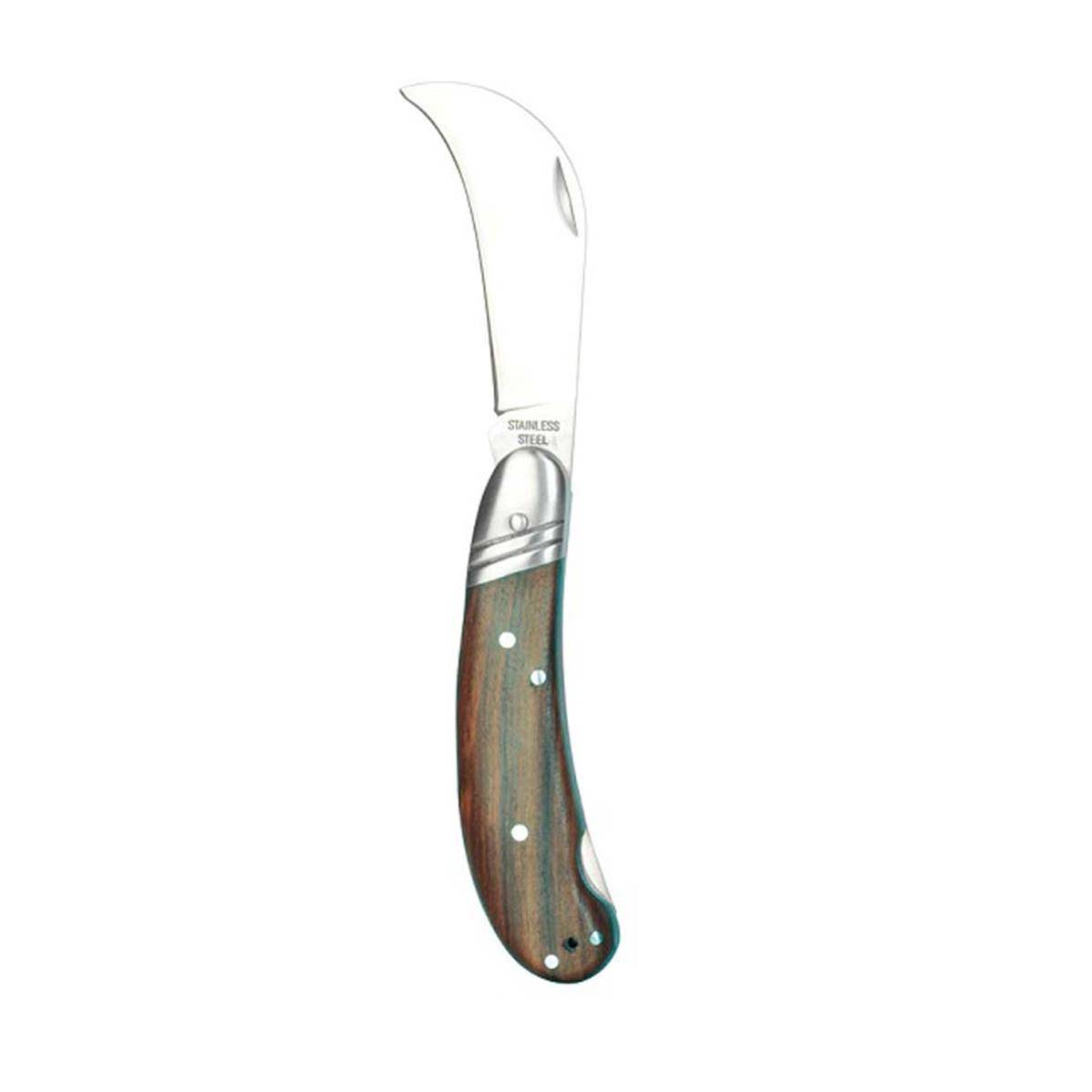 Ribimex - Couteau à greffer, serpette de taille lame courbe inox 175mm
