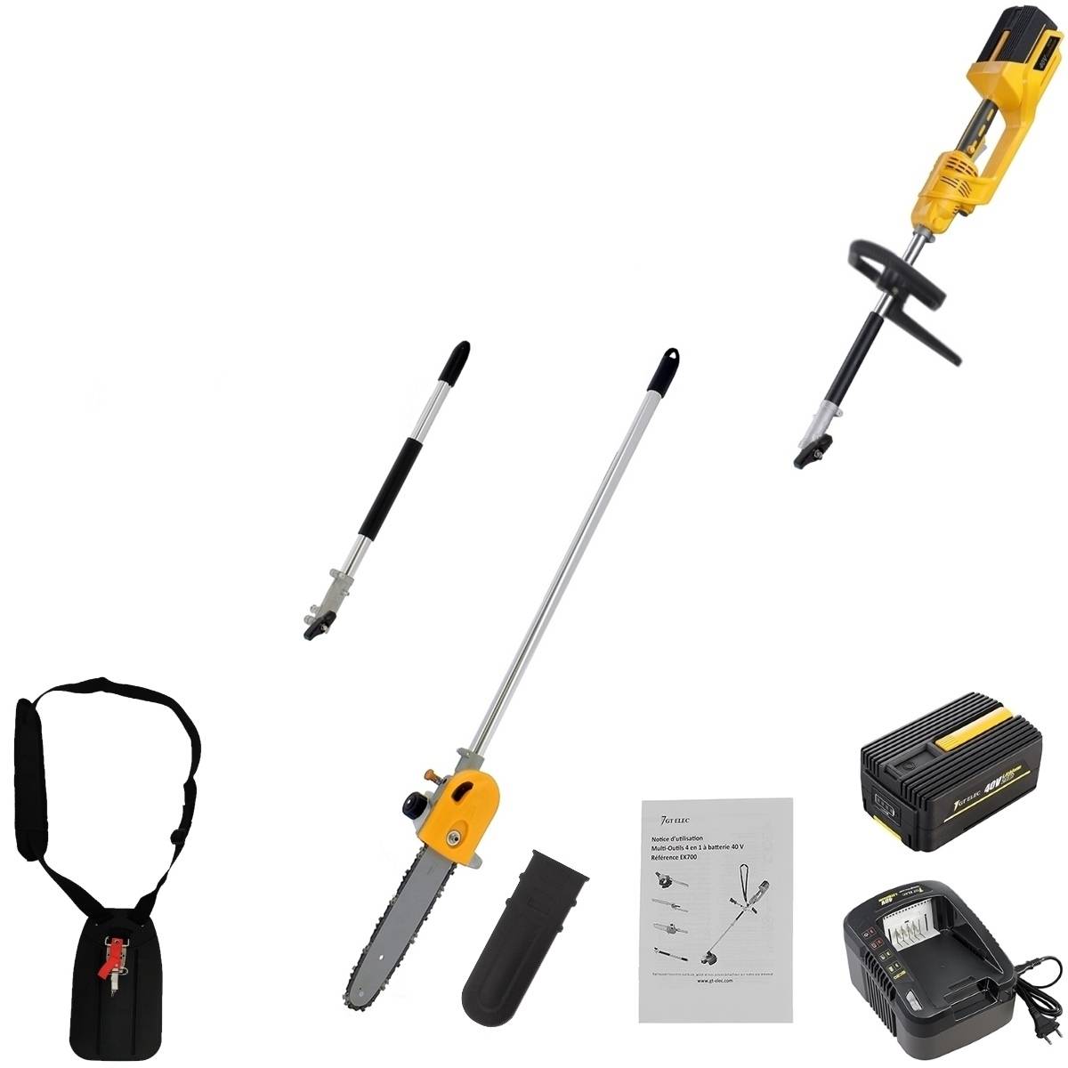 Gt Elec - Élagueuse sur perche sans fil à batterie, 40 V, GT ELEC + batterie 4 Ah + chargeur - GT ELEC - Imagen 4