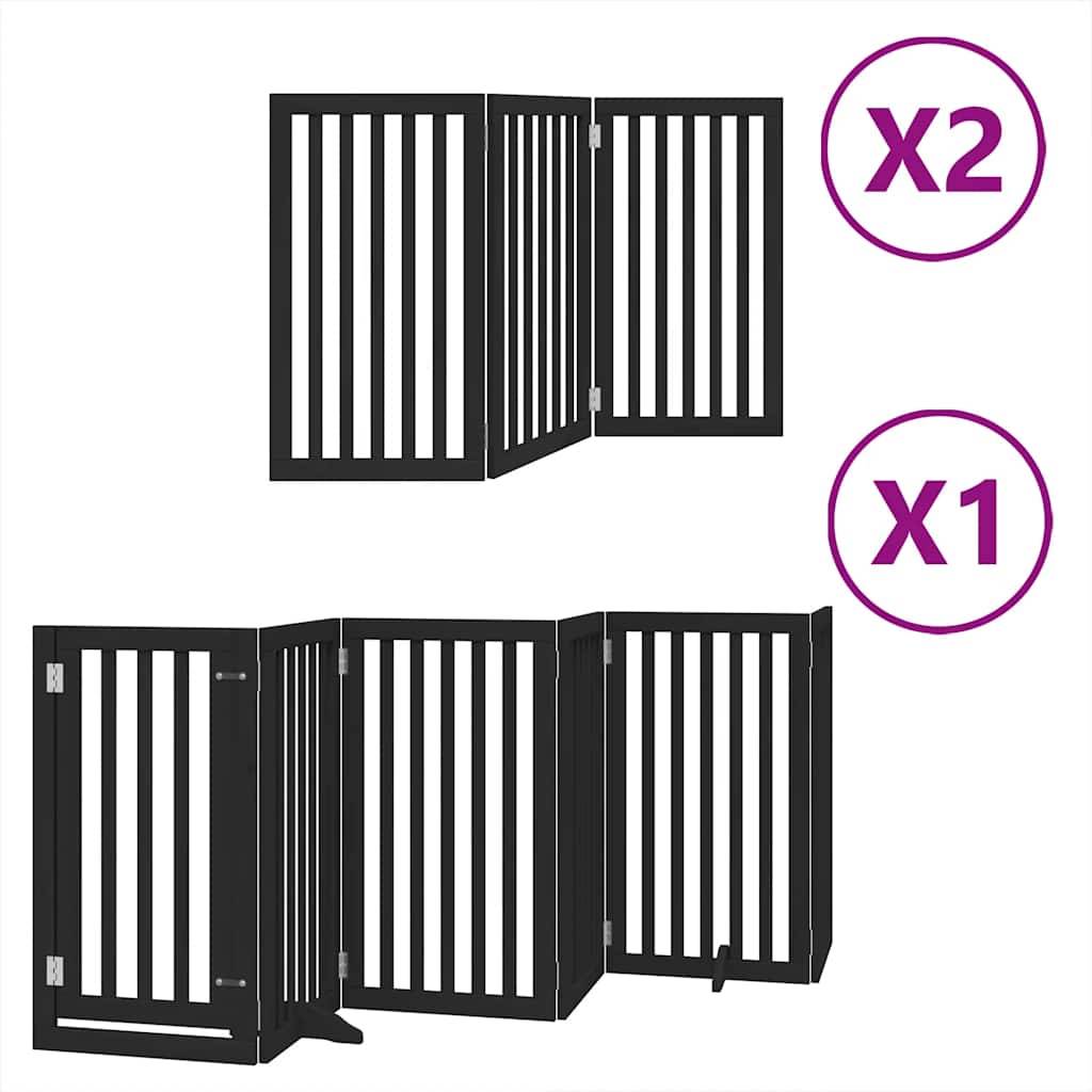 Barrière pour chien bois noir 600 x 2 x 90 cm - PANGIVO - Image 2