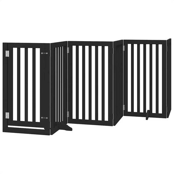 Barrière pour chien bois noir 600 x 2 x 90 cm - PANGIVO - Image 3