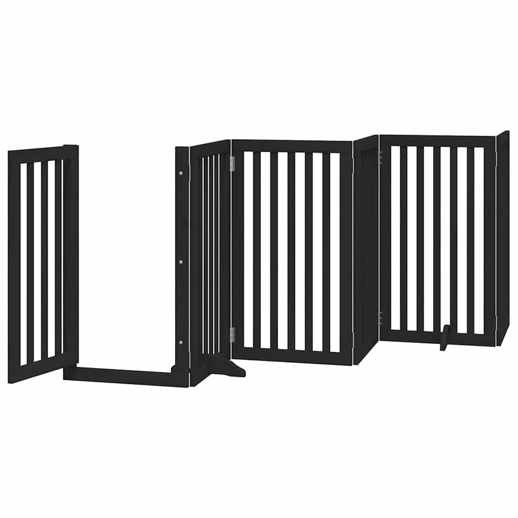 Barrière pour chien bois noir 600 x 2 x 90 cm - PANGIVO - Image 4