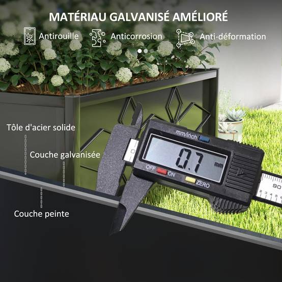 Jardinière avec treillis acier galvanisé noir 90 x 40 x 120 cm - PANGIVO - Image 8