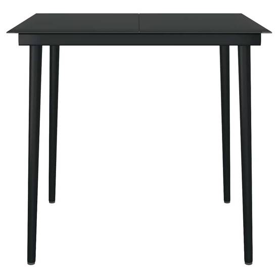 Salon de Jardin 4 Personnes Résine Tressée Table en Verre et 4 Chaises pour Dîner Extérieur Noir – ComfortXL Outdoor Living - Image 8