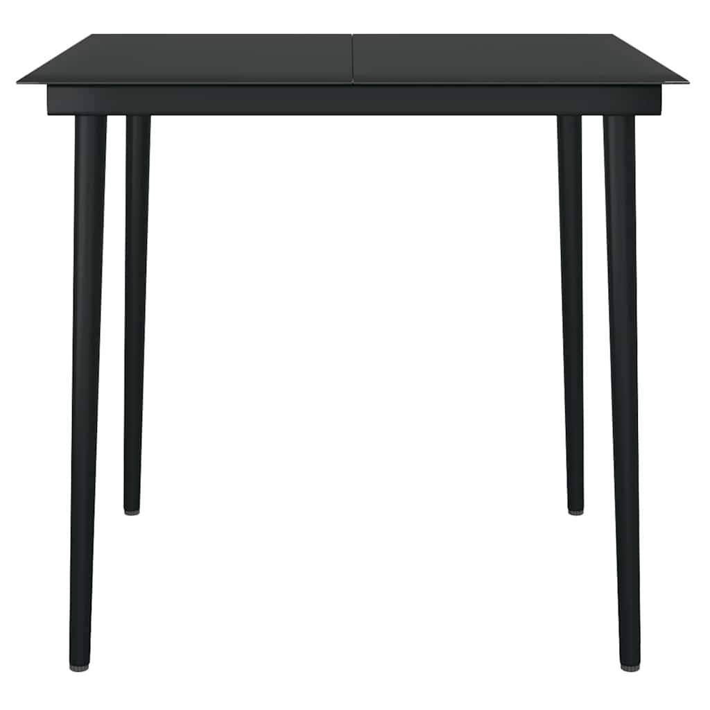 Salon de Jardin 4 Personnes Résine Tressée Table en Verre et 4 Chaises pour Dîner Extérieur Noir – ComfortXL Outdoor Living - Image 8