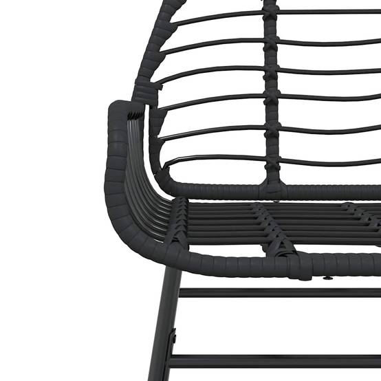 Salon de Jardin 4 Personnes Résine Tressée Table en Verre et 4 Chaises pour Dîner Extérieur Noir – ComfortXL Outdoor Living - Image 6