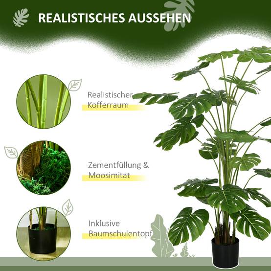 Grande Plante Artificielle Plastique Salon Extérieur Aspect Réaliste 180cm Vert - ComfortXL Outdoor Living - Image 7