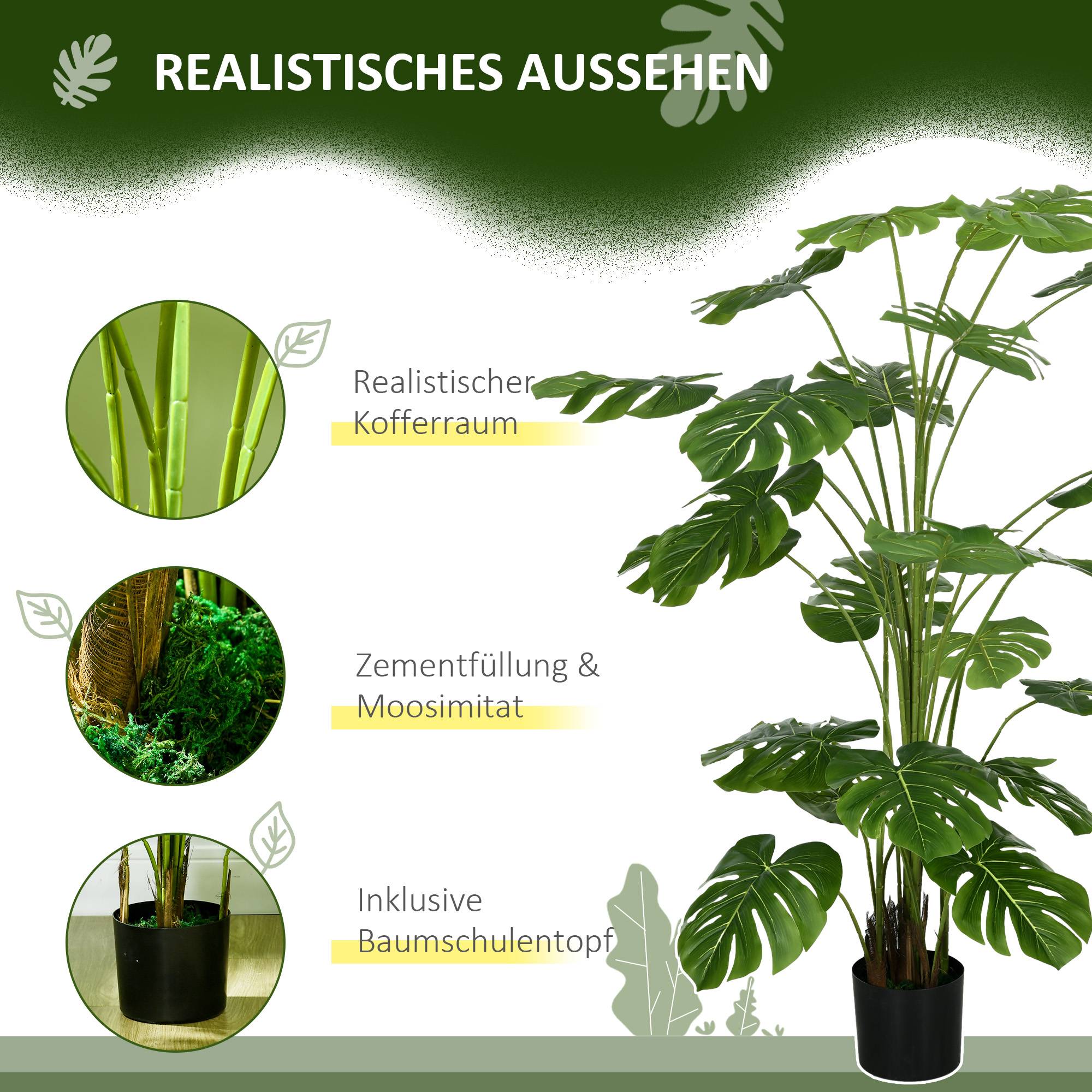 Grande Plante Artificielle Plastique Salon Extérieur Aspect Réaliste 180cm Vert - ComfortXL Outdoor Living - Image 7