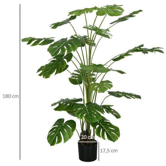 Grande Plante Artificielle Plastique Salon Extérieur Aspect Réaliste 180cm Vert - ComfortXL Outdoor Living - Image 5