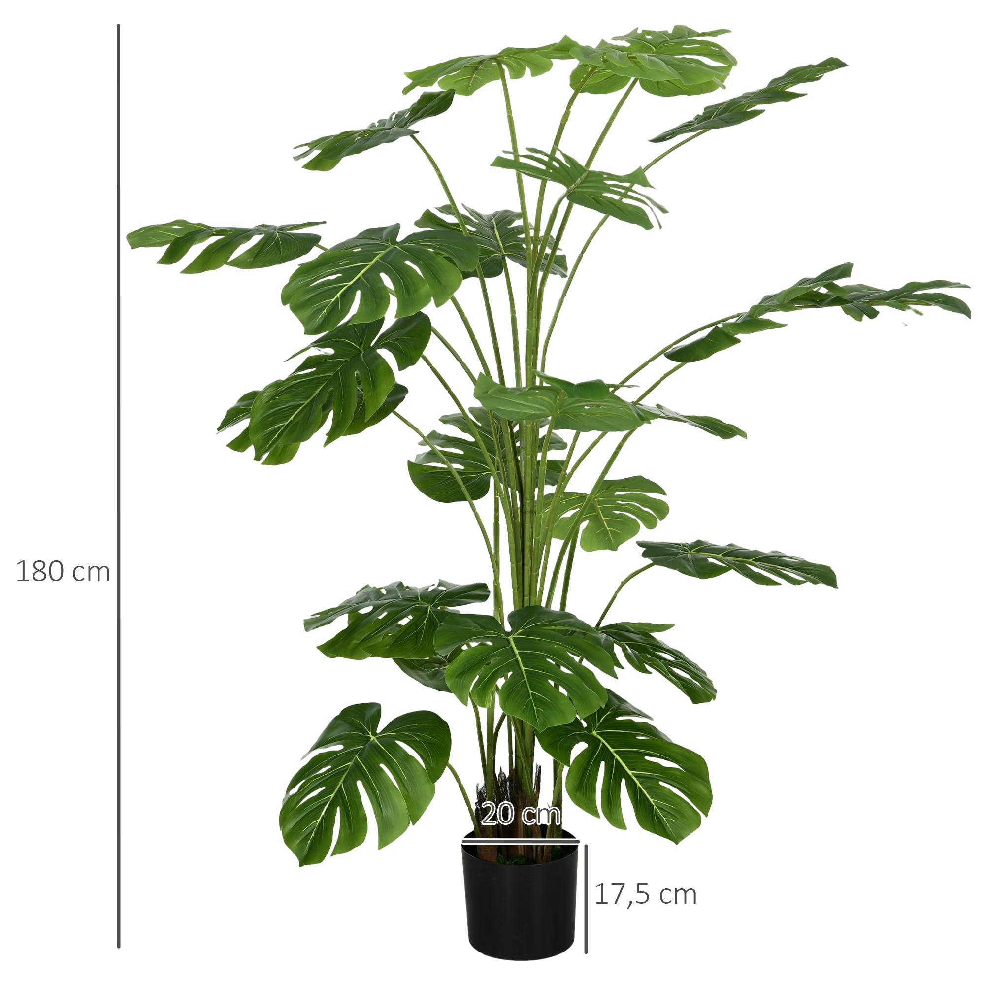 Grande Plante Artificielle Plastique Salon Extérieur Aspect Réaliste 180cm Vert - ComfortXL Outdoor Living - Image 5