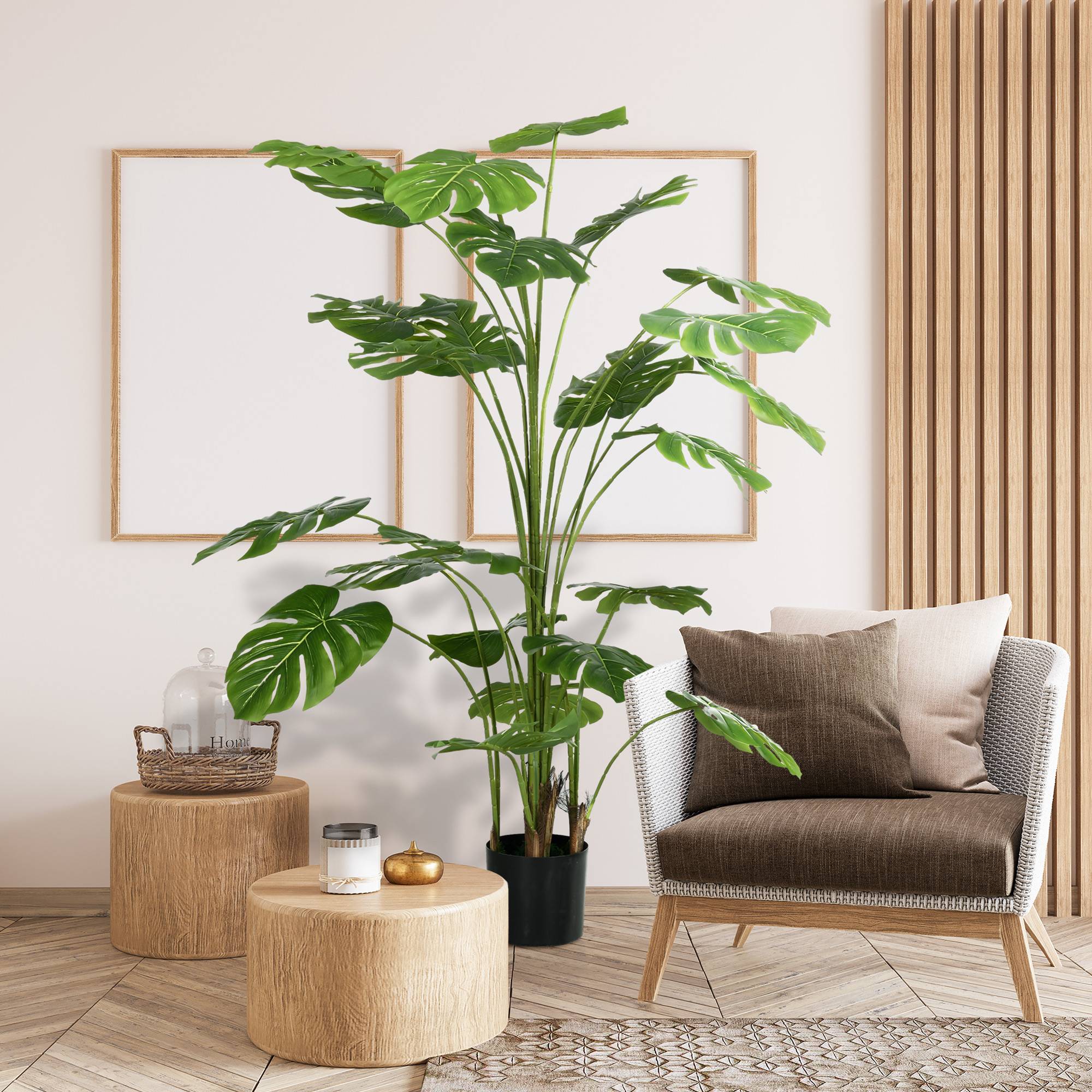 Grande Plante Artificielle Plastique Salon Extérieur Aspect Réaliste 180cm Vert - ComfortXL Outdoor Living - Image 4