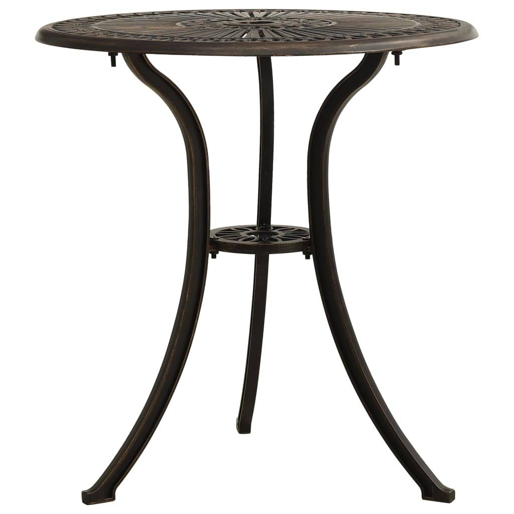 Helloshop26 - Ensemble de bistro jardin meuble extérieur terrasse 3 pièces aluminium coulé bronze - Imagen 8