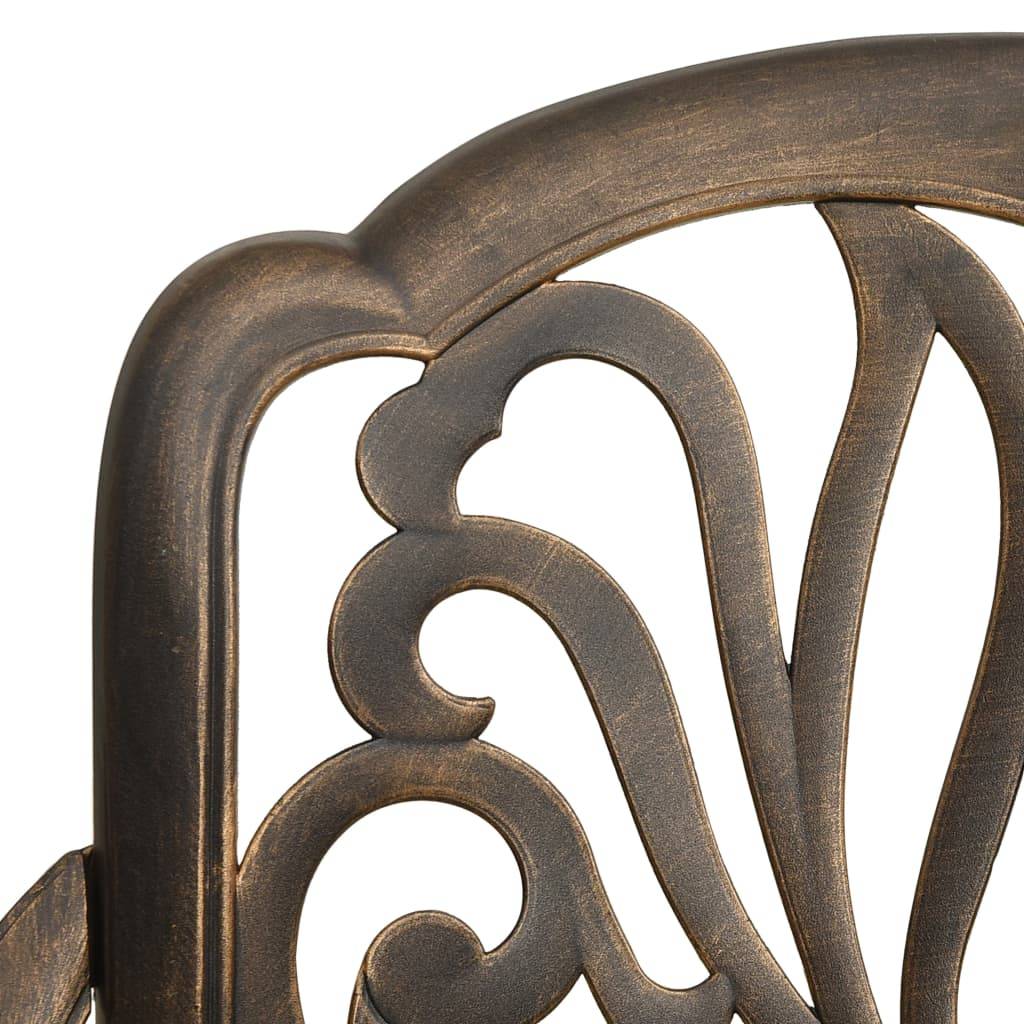 Helloshop26 - Ensemble de bistro jardin meuble extérieur terrasse 3 pièces aluminium coulé bronze - Imagen 6