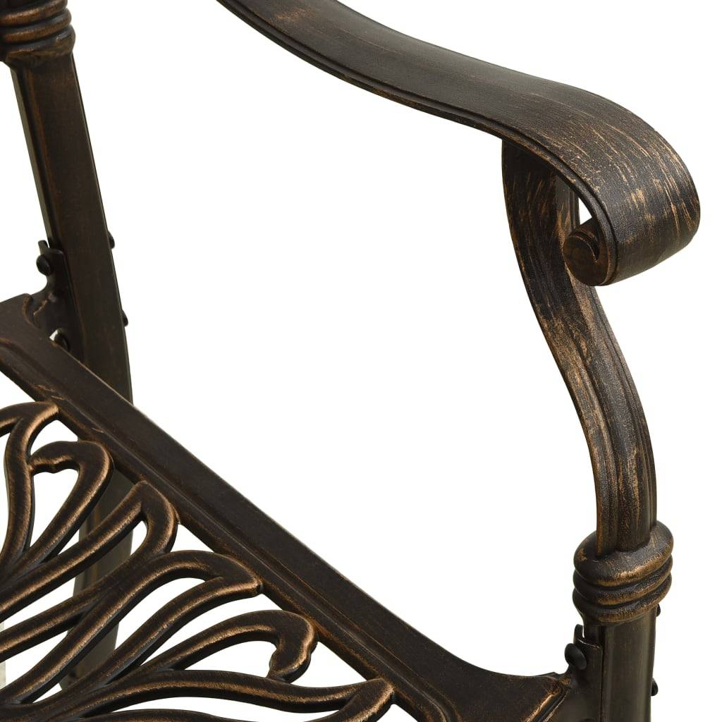 Helloshop26 - Ensemble de bistro jardin meuble extérieur terrasse 3 pièces aluminium coulé bronze - Imagen 7