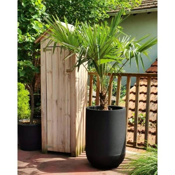 Riviera - Bac A Fleurs Rond Riviera Granit Tulipe - Plastique - Diametre 50 Cm - Noir - Image 3