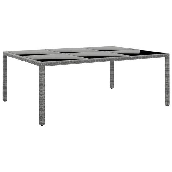 Grande Table de Jardin Ovale 200x150 cm en Résine Tressée Grise et Verre, 10 Personnes – ComfortXL Outdoor Living - Image 1