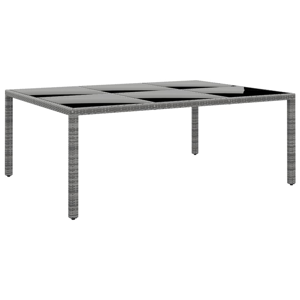 Grande Table de Jardin Ovale 200x150 cm en Résine Tressée Grise et Verre, 10 Personnes – ComfortXL Outdoor Living - Image 1