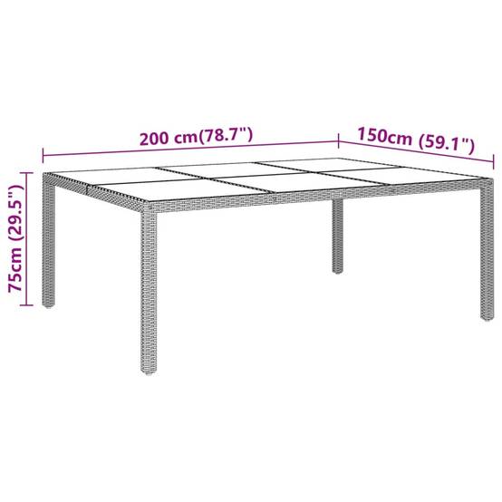 Grande Table de Jardin Ovale 200x150 cm en Résine Tressée Grise et Verre, 10 Personnes – ComfortXL Outdoor Living - Image 5